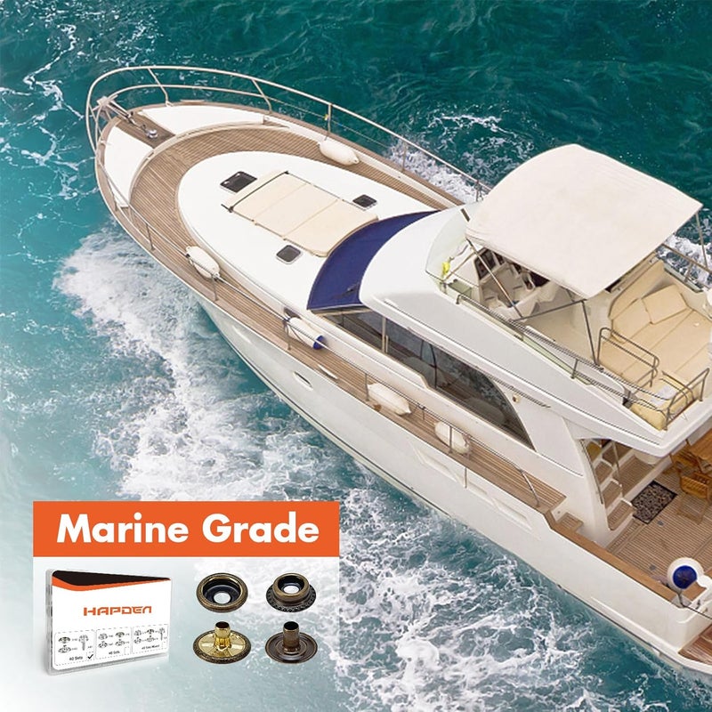 HAPDEN 160 pcs snap Buttons,snap Fasteners kit 15mm Stainless Steel Snaps Marine Grade Boat Canvas Snaps,3/8" Socket Metal Snaps for Clothing Leather Boat Cover Fabric (Bronze) - Image 5